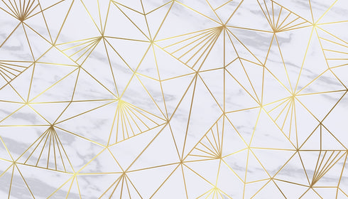 2272 - Gold, Grey and White Marble Abstract