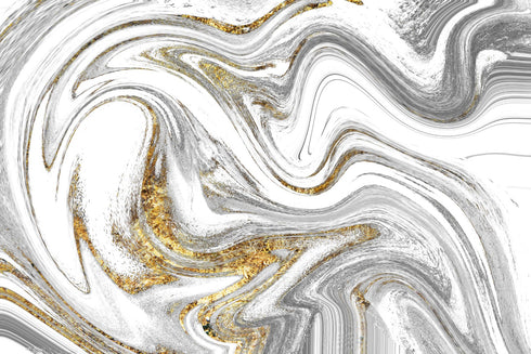 2454 - Abstract Marble Gray and Gold