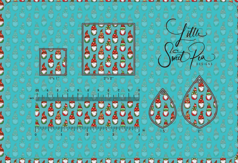 2658 - Christmas Gnomes on Teal (Micro)