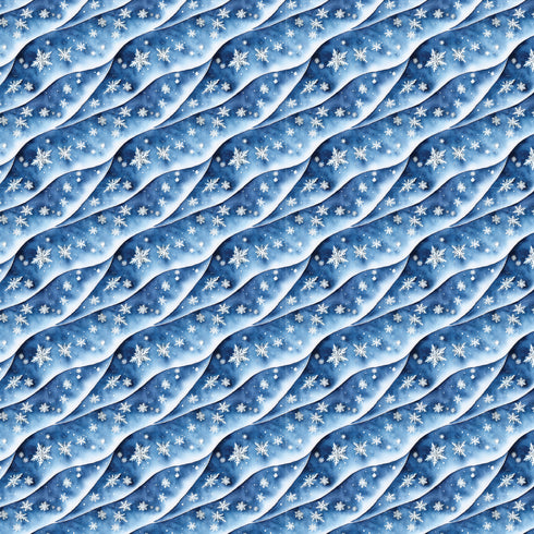 2690 - Blue Abstract Snowflakes