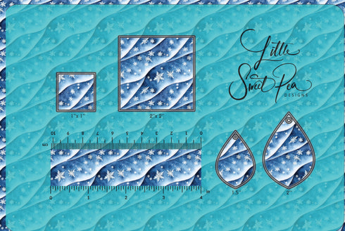 2690 - Blue Abstract Snowflakes