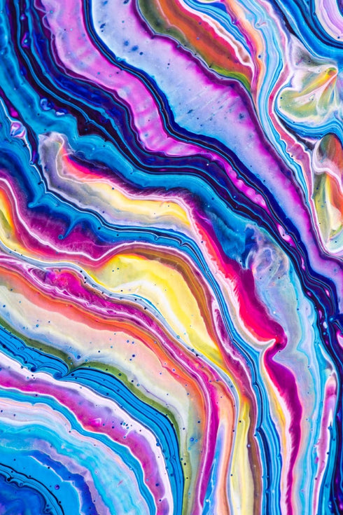0299 - Gorgeous Rainbow Abstract Paint Pour