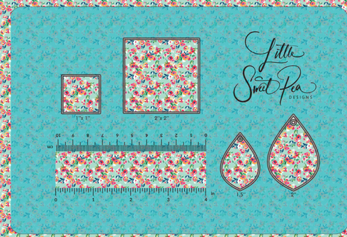 3126 - Wildflowers on Pale Teal