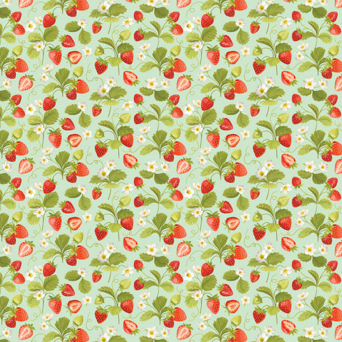 3131 - Strawberries on Pale Green Background (small)