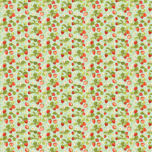 3132 - Strawberries on Pale Green Background (micro)