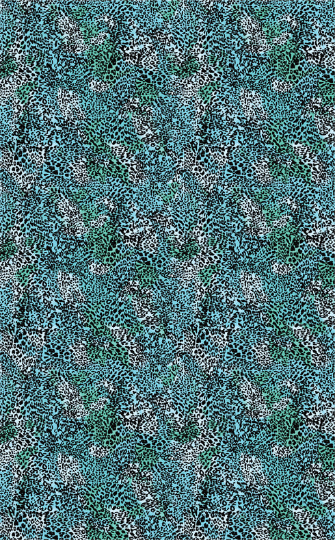 5075 - Teal and Green Leopard Print (Micro)