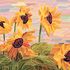2663 - Sunflower Stain glass Mosaic Window