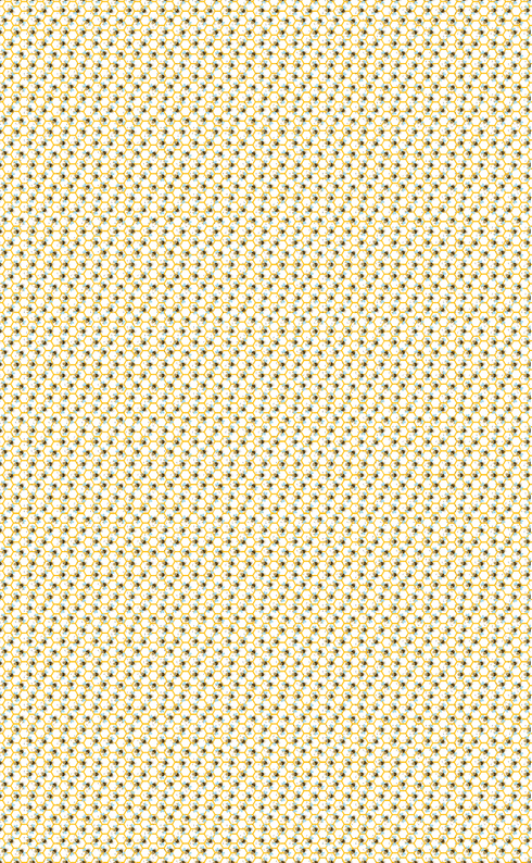 0532 - Micro Bees on Honeycomb Hive Yellow