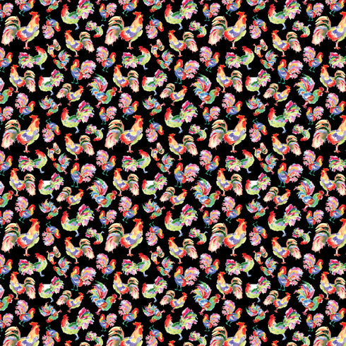 6027 - Micro Watercolor Roosters and Chickens