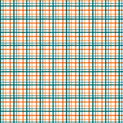 6088 - Harvest Teal and Orange Plaid (Micro)