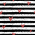 0404 - Classic Black and White with Red Hearts