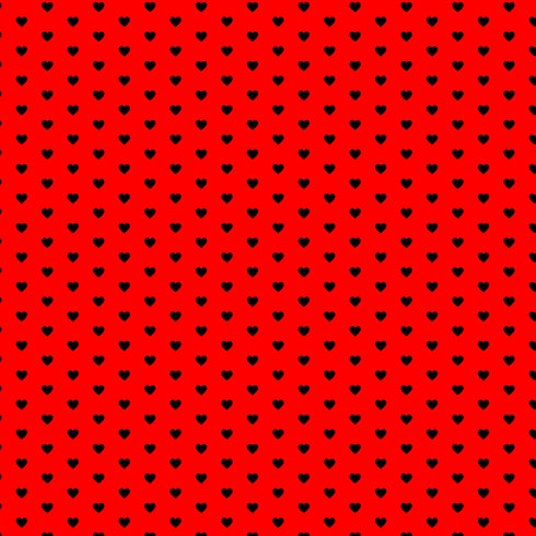 4011 - Small Black Hearts on Red
