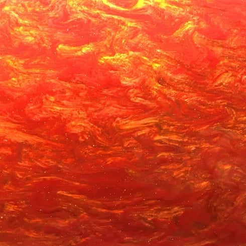 Flame Orange Glitter Ripple - 1/8" Acrylic Sheet