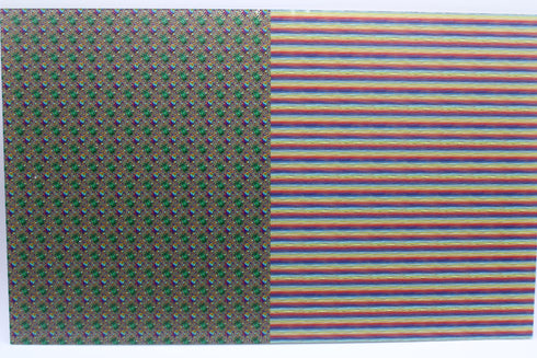 6038 - Micro Rainbow Sea Turtles and Abstract Hand Drawn Stripes