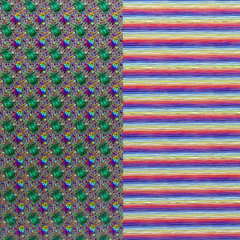 6038 - Micro Rainbow Sea Turtles and Abstract Hand Drawn Stripes