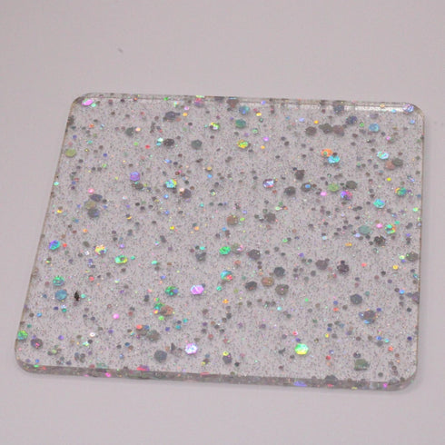 Chunky Disco Diva Silver Glitter - 1/8" Acrylic Sheet