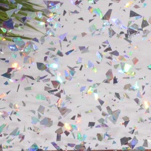 Silver Glitter Flakes - 1/8" Clear Cast Acrylic Sheet