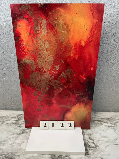 2122 - Abstract Watercolors Oranges & Red