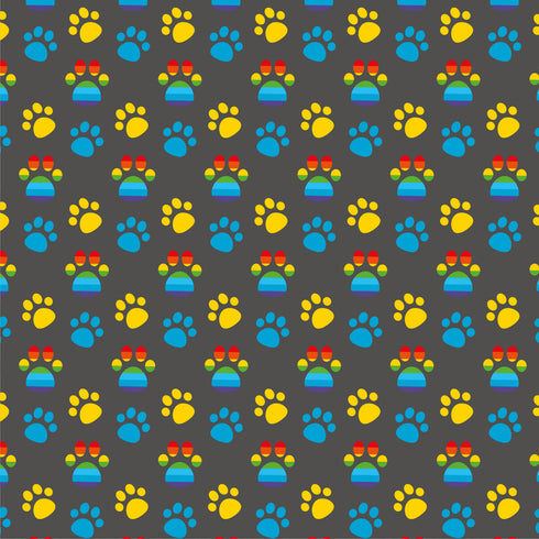 0869 - Gray Rainbow Dog Print