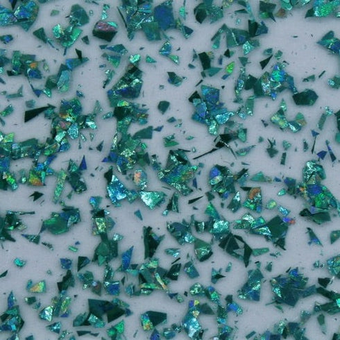 Teal Flake Clear Cast Glitter - 1/8" Cast Acrylic Sheet