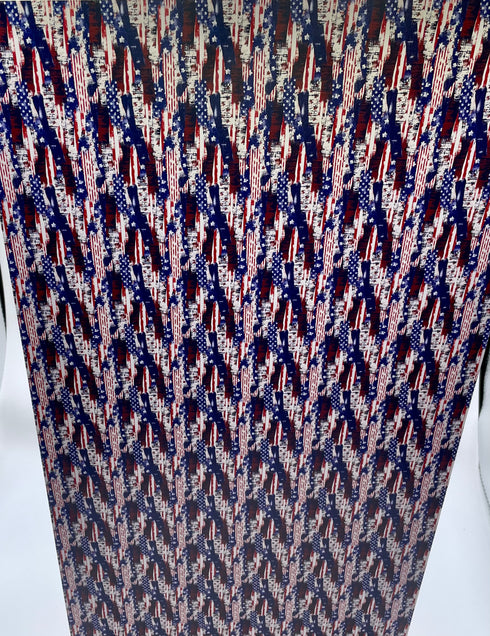 6003 - Micro Red, White and Blue Patriotic Brush Strokes