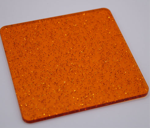 A Little Glitter Orange Tint - 1/8" Acrylic Sheet