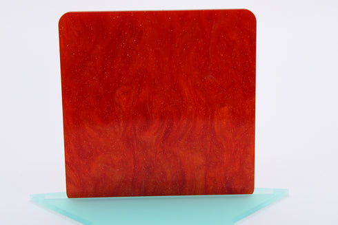 Flame Orange Glitter Ripple - 1/8" Acrylic Sheet