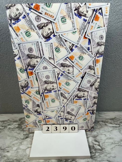 2390 - One Hundred Dollar Bills Close Up