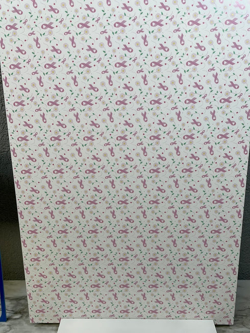 2530 - Pink Ribbons with Flowers