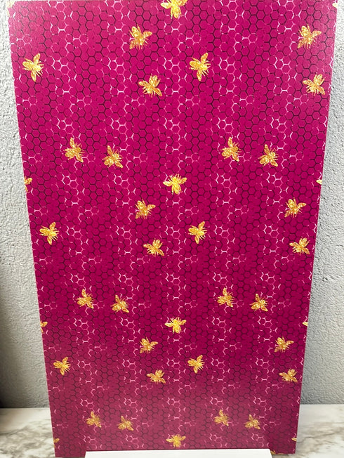 2578 - Purple Honeycomb with Gold Bees