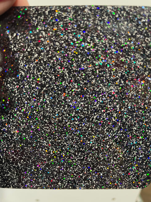 Black Holographic Rainbow Glitter - 1/8" Acrylic Sheet