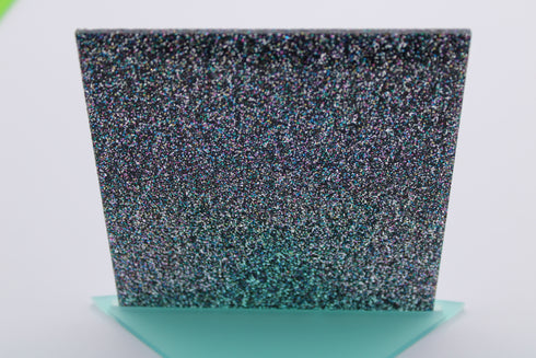 Lead Grey Holographic Glitter - 1/8" Acrylic Sheet