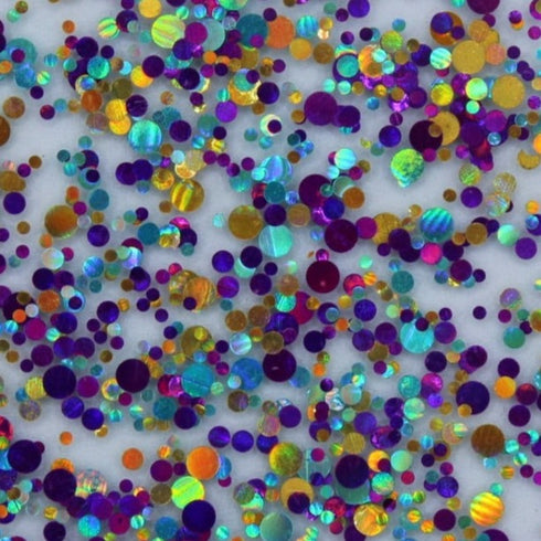 Purple, Gold and Teal Glamourous Dots - 1/8" Cast Acrylic Sheet