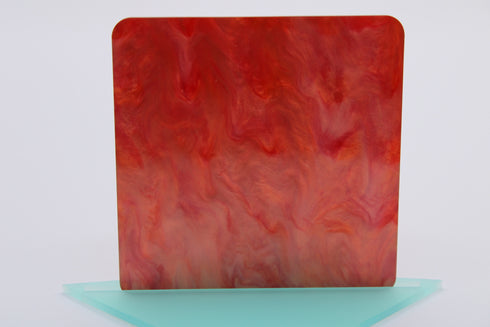 Flame Orange Glitter Ripple - 1/8" Acrylic Sheet