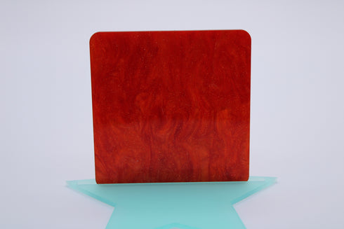 Flame Orange Glitter Ripple - 1/8" Acrylic Sheet