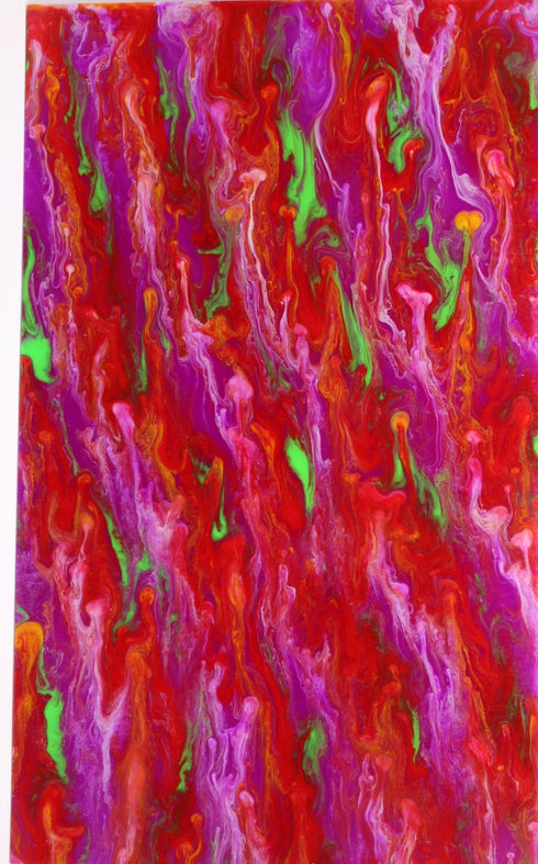 Purple, Lime & Red Splash - 1/8" Cast Acrylic Sheet