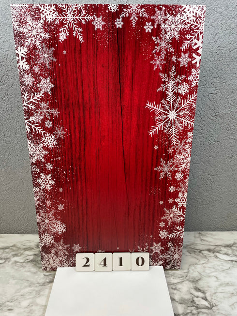 2410 - Red Barn Wood with Snowflakes