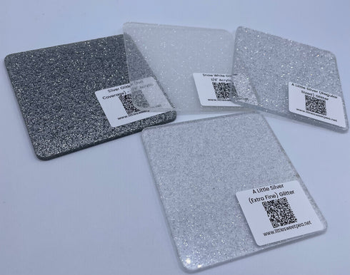 Snow White Glitter - 1/8" Acrylic Sheet
