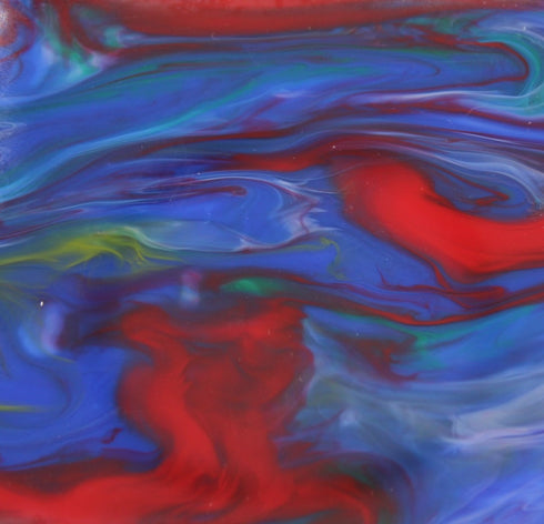 Blue & Red Splash - 1/8" Acrylic Sheet