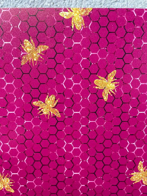 2578 - Purple Honeycomb with Gold Bees