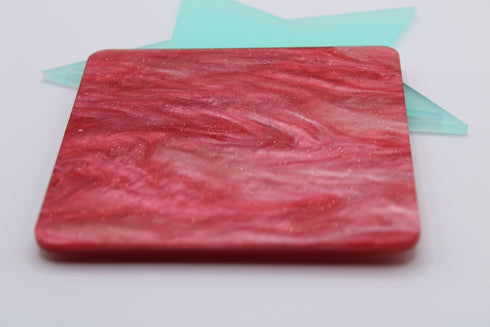 Salmon Pink Ombre Glitter Ripple - 1/8" Acrylic Sheet