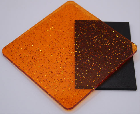 A Little Glitter Orange Tint - 1/8" Acrylic Sheet