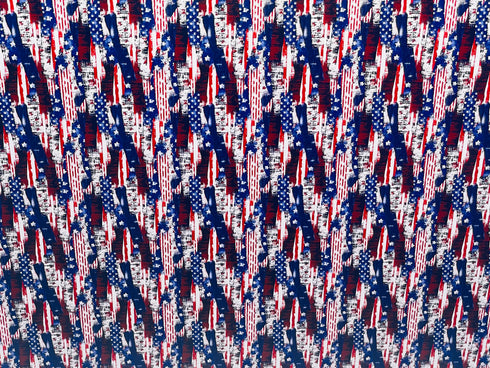 6003 - Micro Red, White and Blue Patriotic Brush Strokes