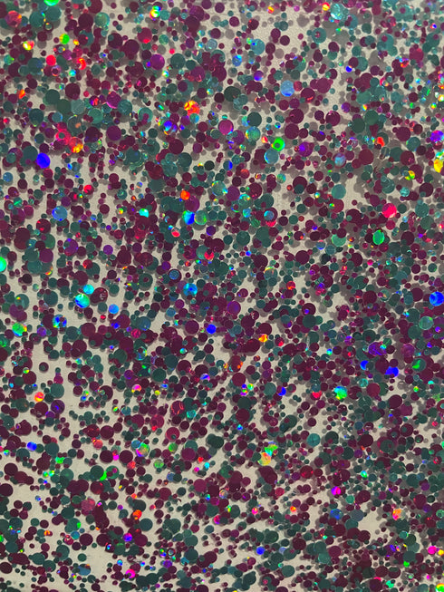 Fushia Pink and Teal Glamourous Dots - 1/8" Cast Acrylic Sheet