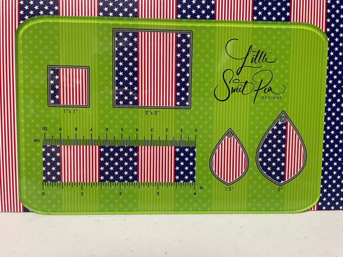 6009 - Small - Micro Red, White and Blue Stars and Stripes Vertical 1" Blocks