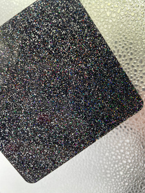 Black Holographic Rainbow Glitter - 1/8" Acrylic Sheet