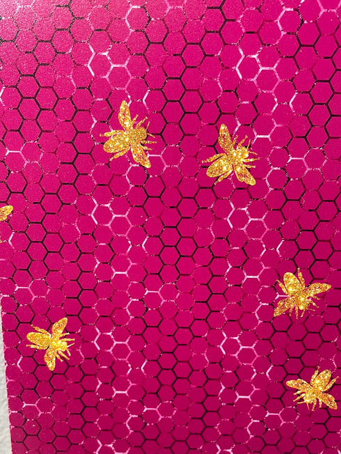 2578 - Purple Honeycomb with Gold Bees