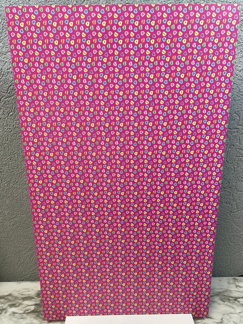 4077 - Tiny Candy Hearts with Pink Background