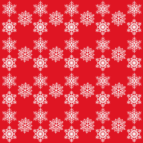 0874 - White Snowflakes on Red