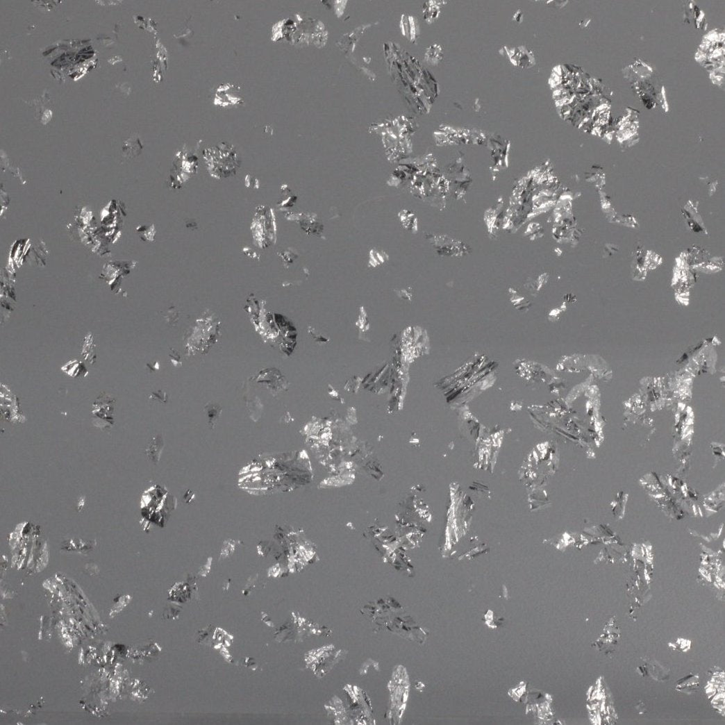 Silver Leaf Foil Flakes 1/8" Acrylic Sheet Little Sweet Pea Designs